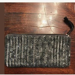 Club Monaco Bags - Club Monaco Clutch Handbag Gray SILVER Beading Club Monaco Bags - Club Monaco Clutch Handbag Gray SILVER Beading